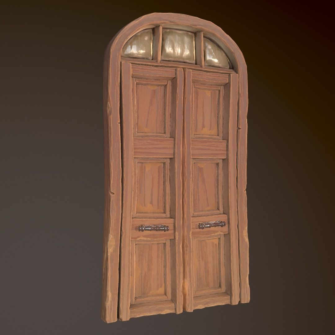 Stylized Door and Window pack Low-poly 3D model_7
