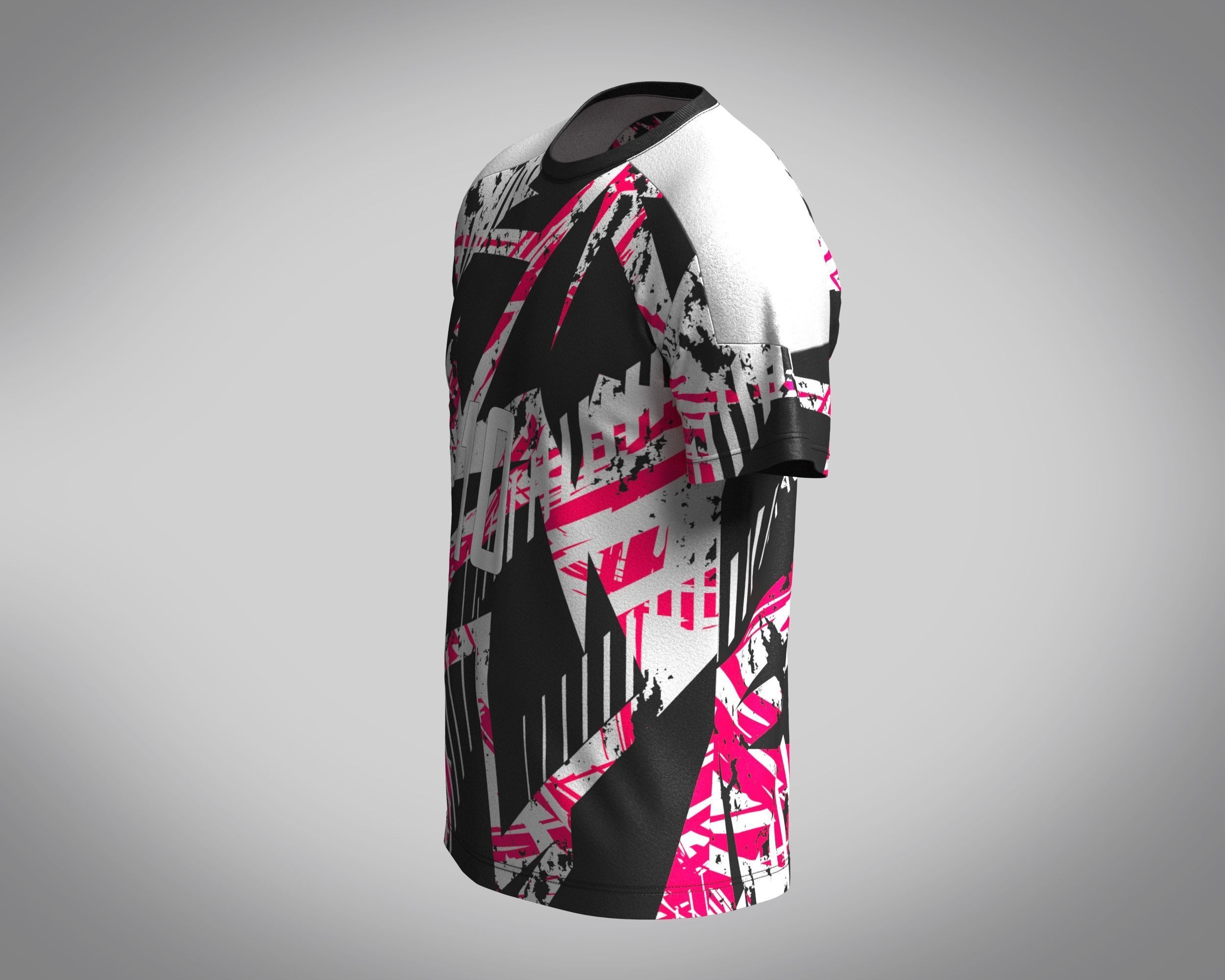 Soccer Black with multi color Jersey Player-10 3D model_5