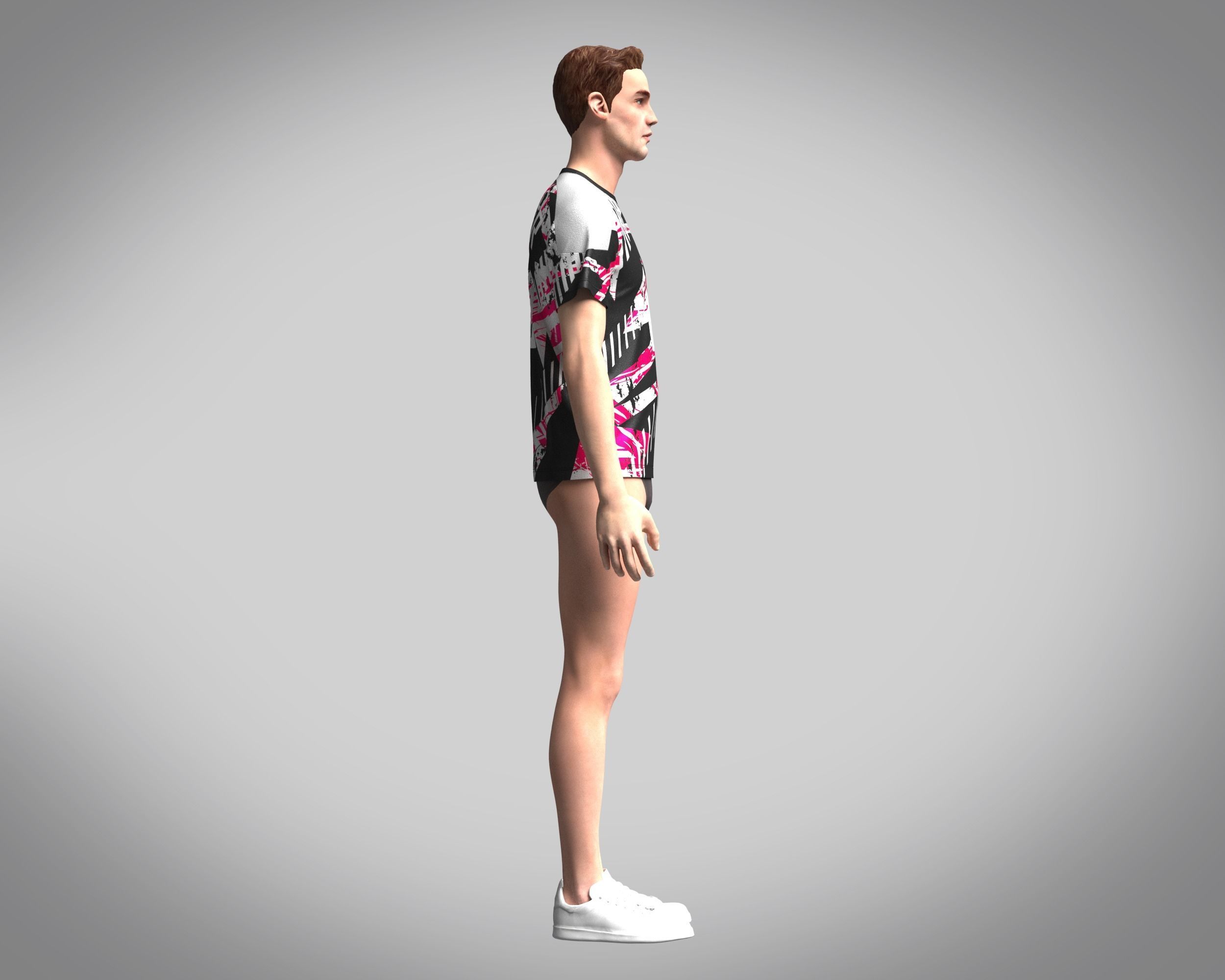 Soccer Black with multi color Jersey Player-10 3D model_7