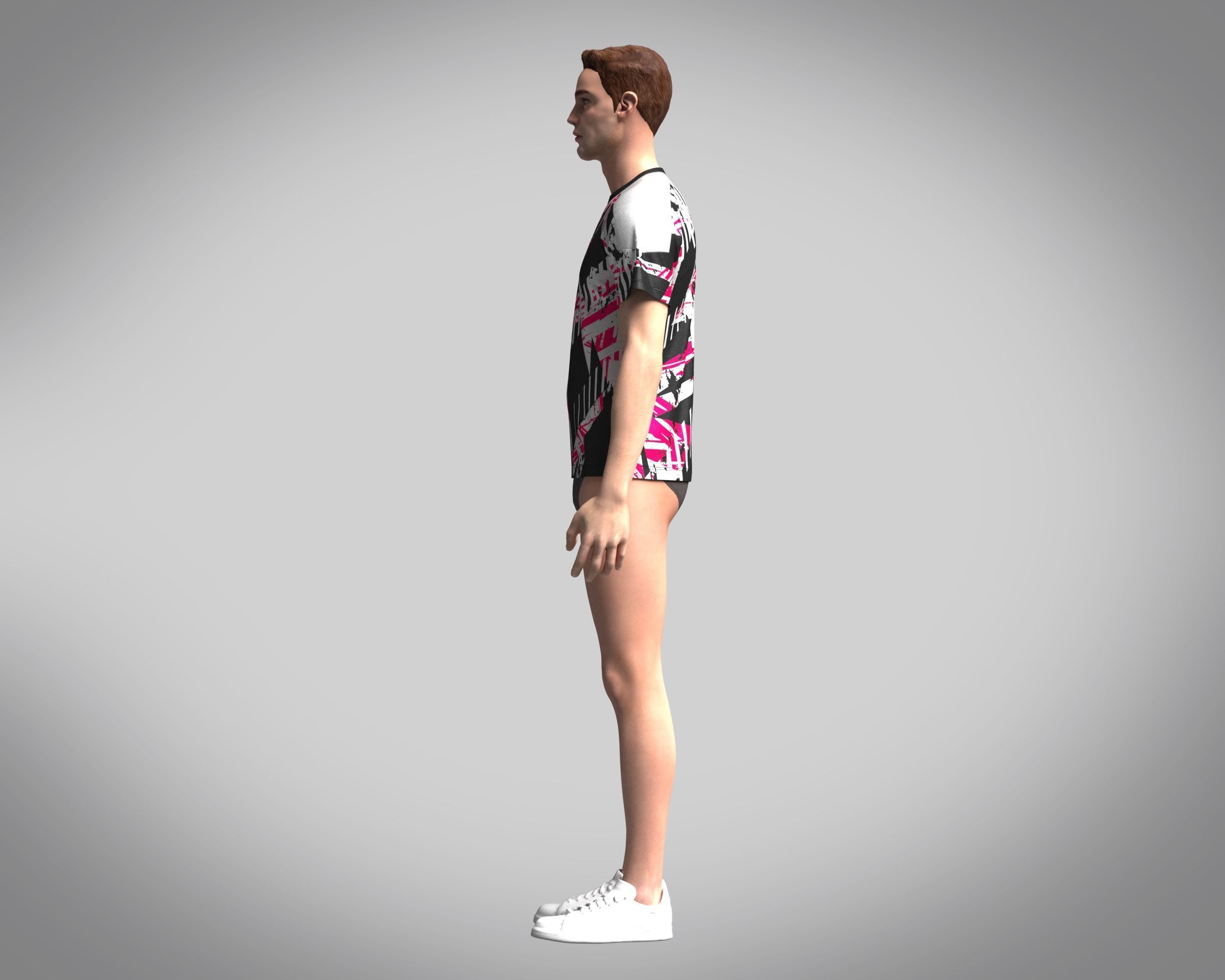 Soccer Black with multi color Jersey Player-10 3D model_9