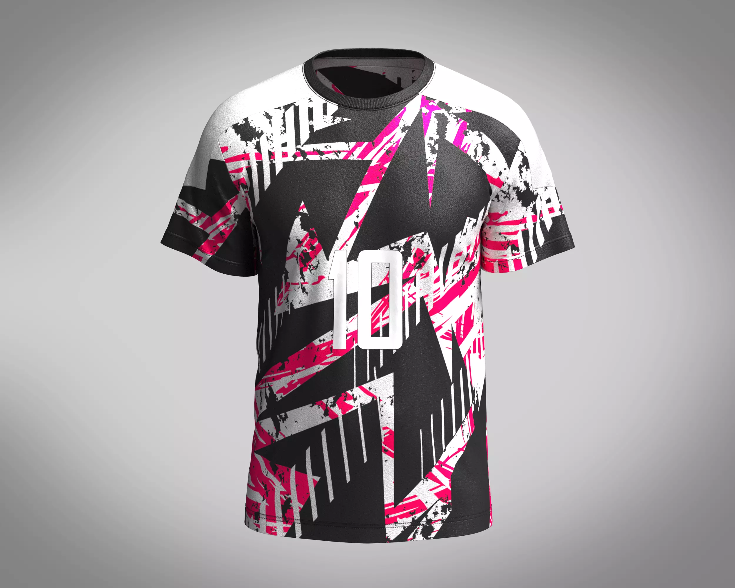 Soccer Black with multi color Jersey Player-10 3D model_0