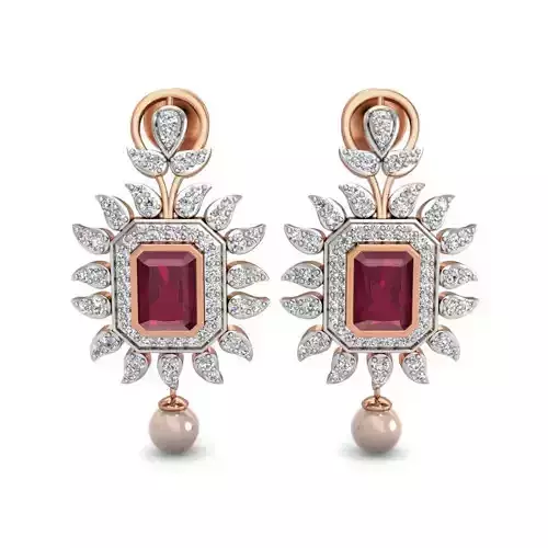 Women Earrings 3dm stl 3mf obj glb gltf render details