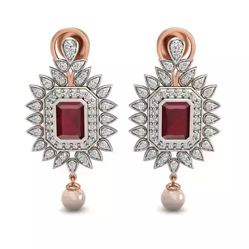 Women Earrings 3dm stl 3mf obj glb gltf render details