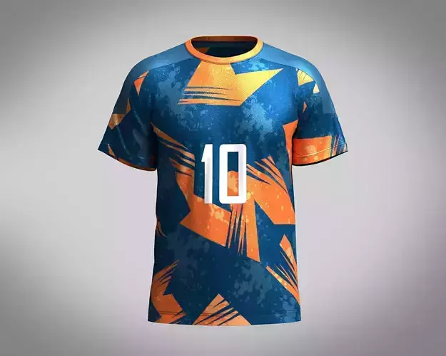 Soccer Brownish orange color with Blue Purple Jersey Player-10