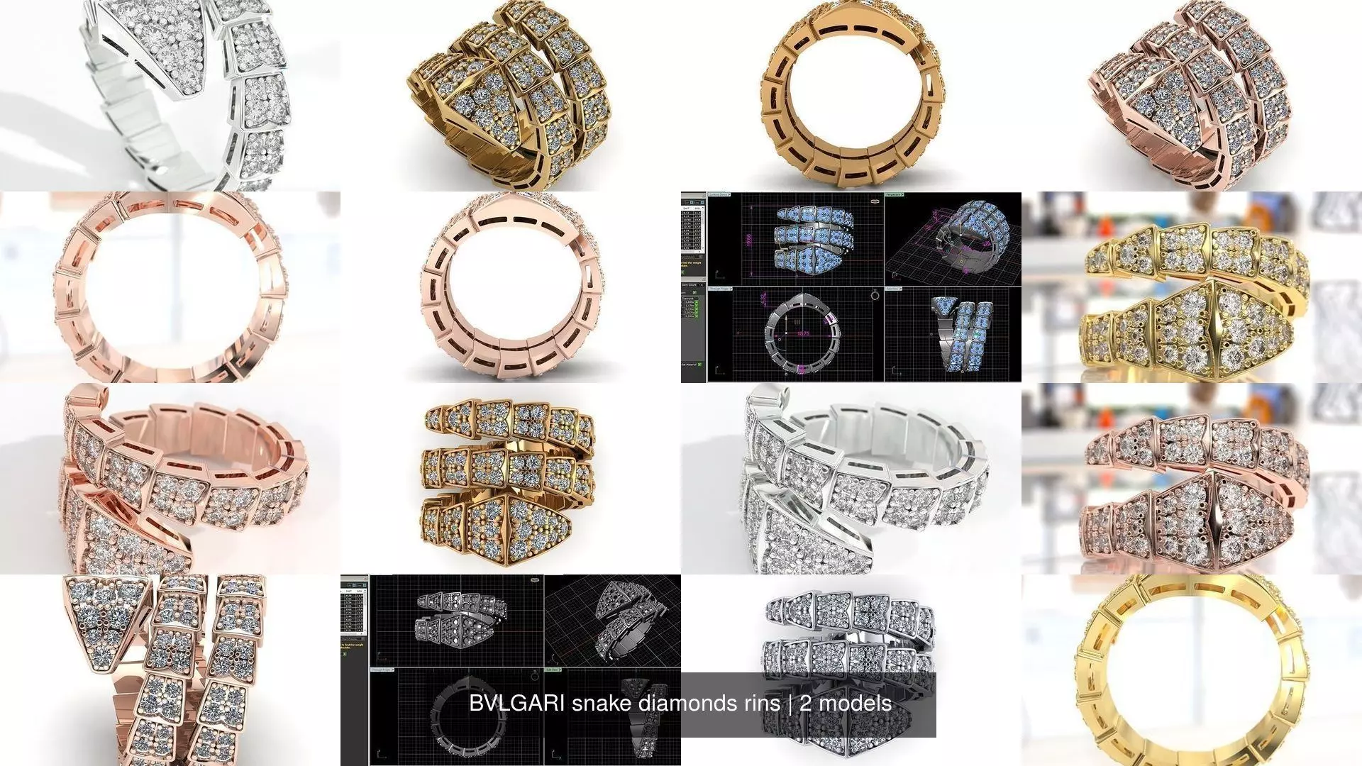 BVLGARI snake diamonds rins 3D Model Collection_0