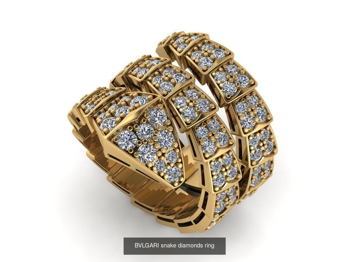 BVLGARI snake diamonds rins 3D Model Collection_2