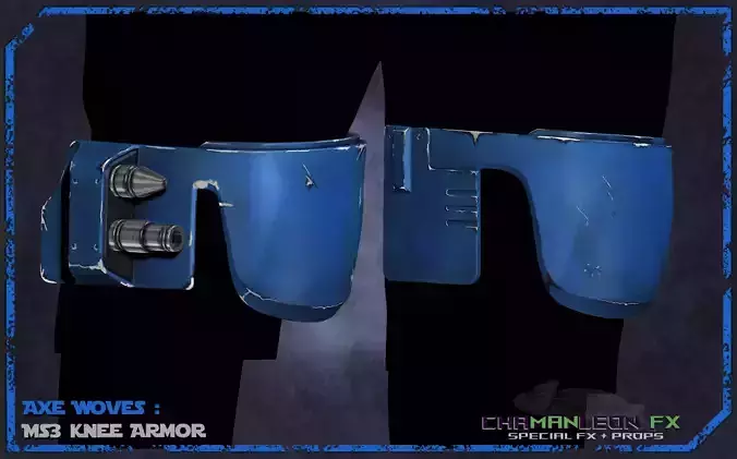 Axe Woves BoBF Knees The Mandalorian Cosplay Armor 3D print model