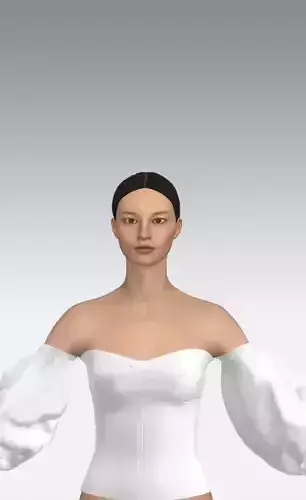 Heart neckline watermelon slevee modern look blouse