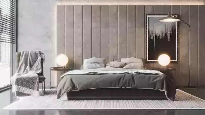 Modern Bedroom-06 3D model