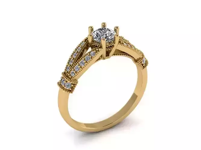 Jewelry Diamond Ring 3D Print Model 