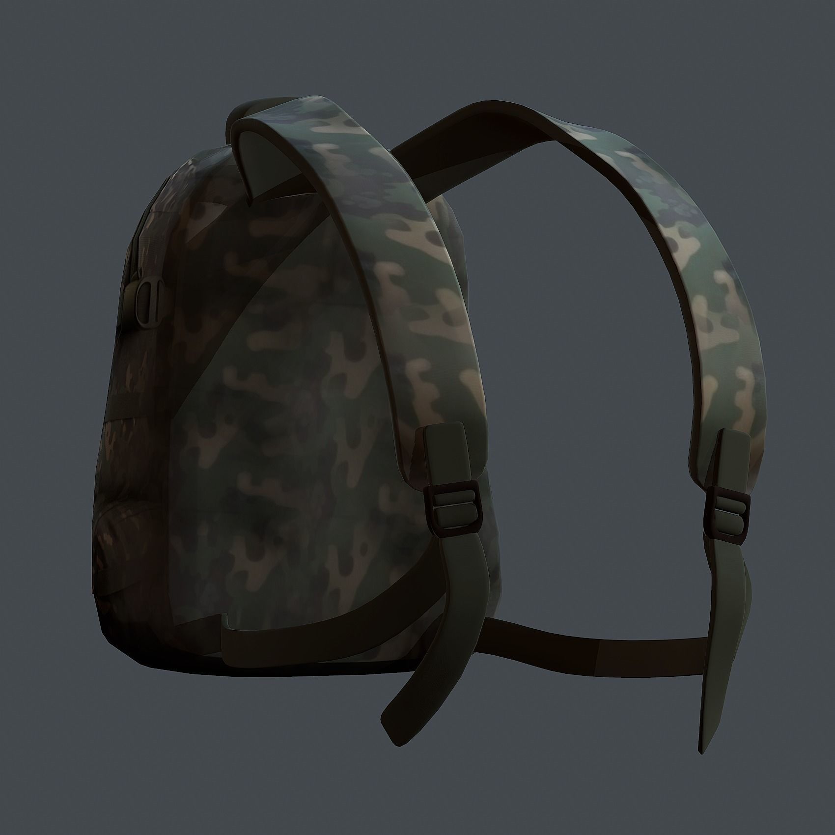 Backpack Camping Generic military human bag storqge baggage Low-poly 3D model_7