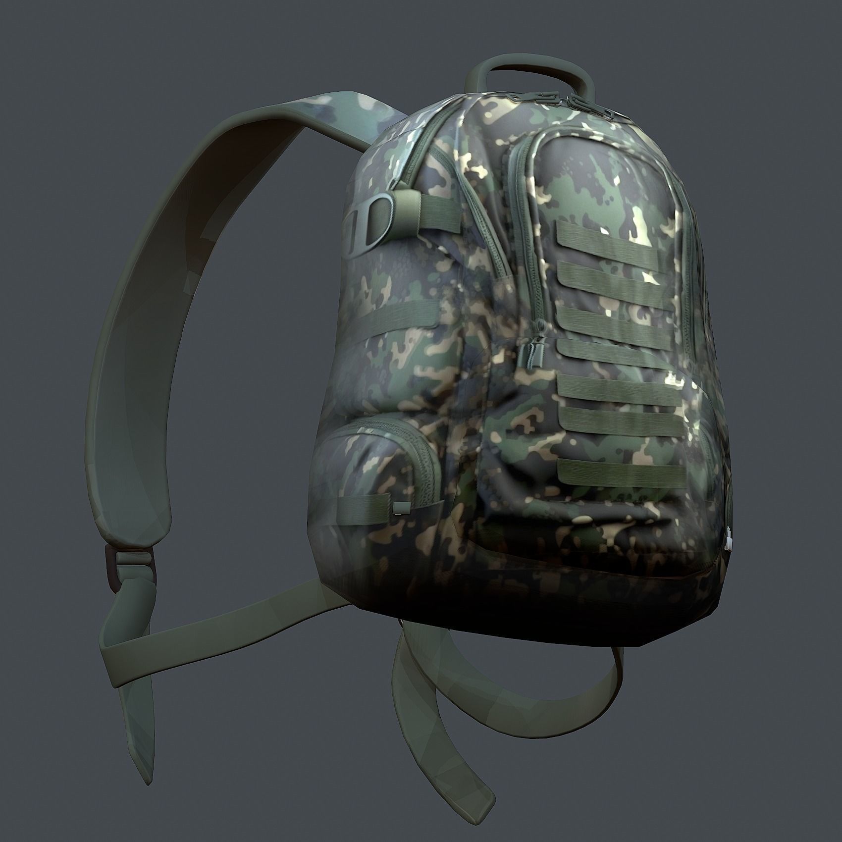 Backpack Camping Generic military human bag storqge baggage Low-poly 3D model_5