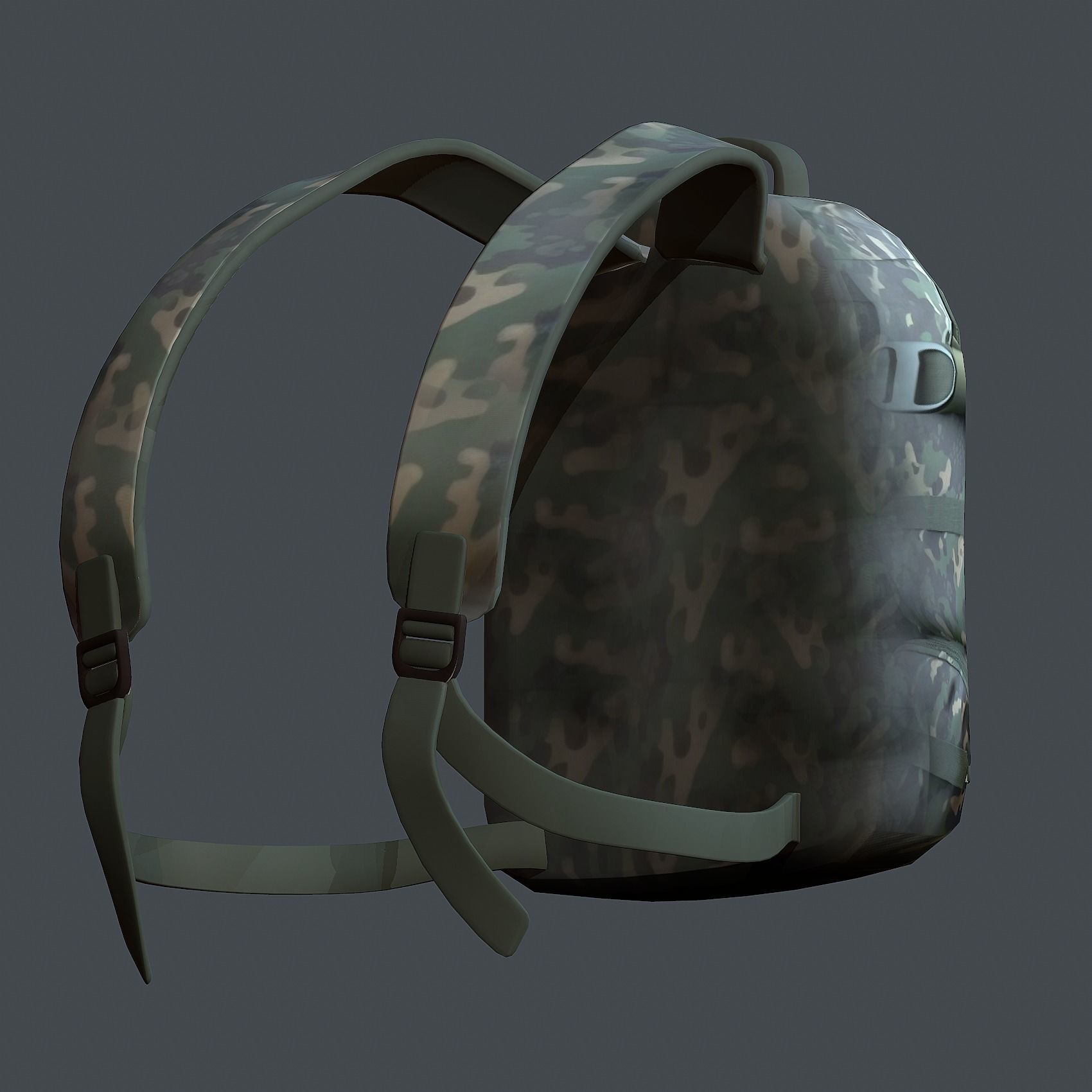 Backpack Camping Generic military human bag storqge baggage Low-poly 3D model_6