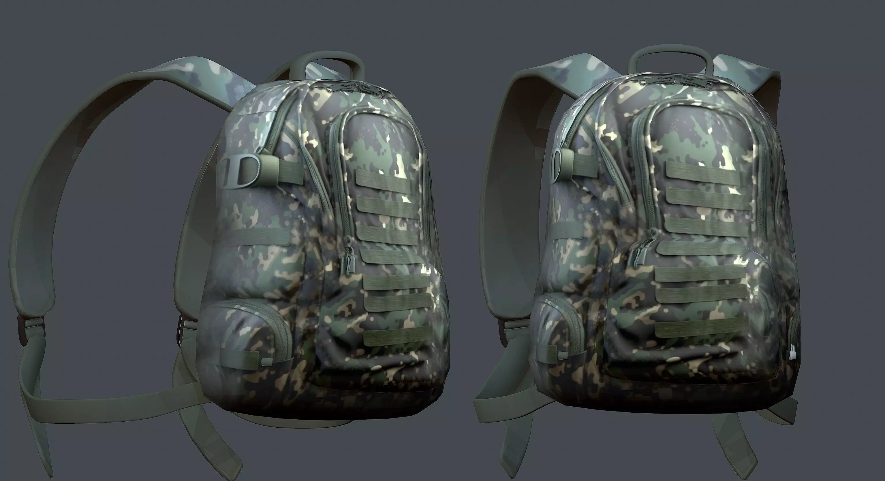 Backpack Camping Generic military human bag storqge baggage Low-poly 3D model_0