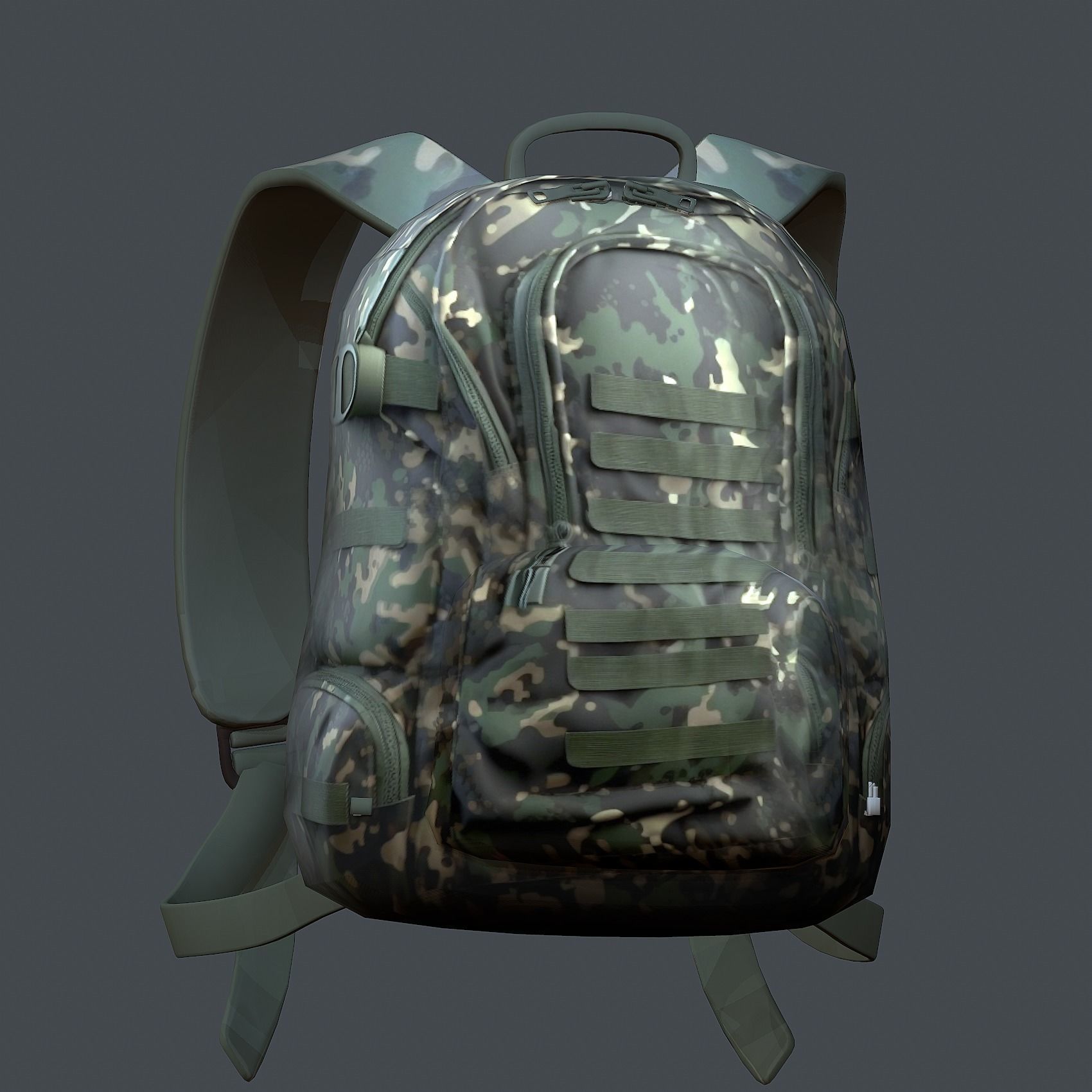 Backpack Camping Generic military human bag storqge baggage Low-poly 3D model_1