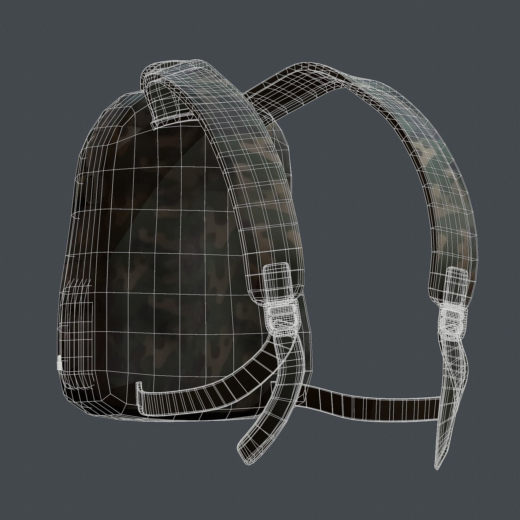 Backpack Camping Generic military human bag storqge baggage Low-poly 3D model_8