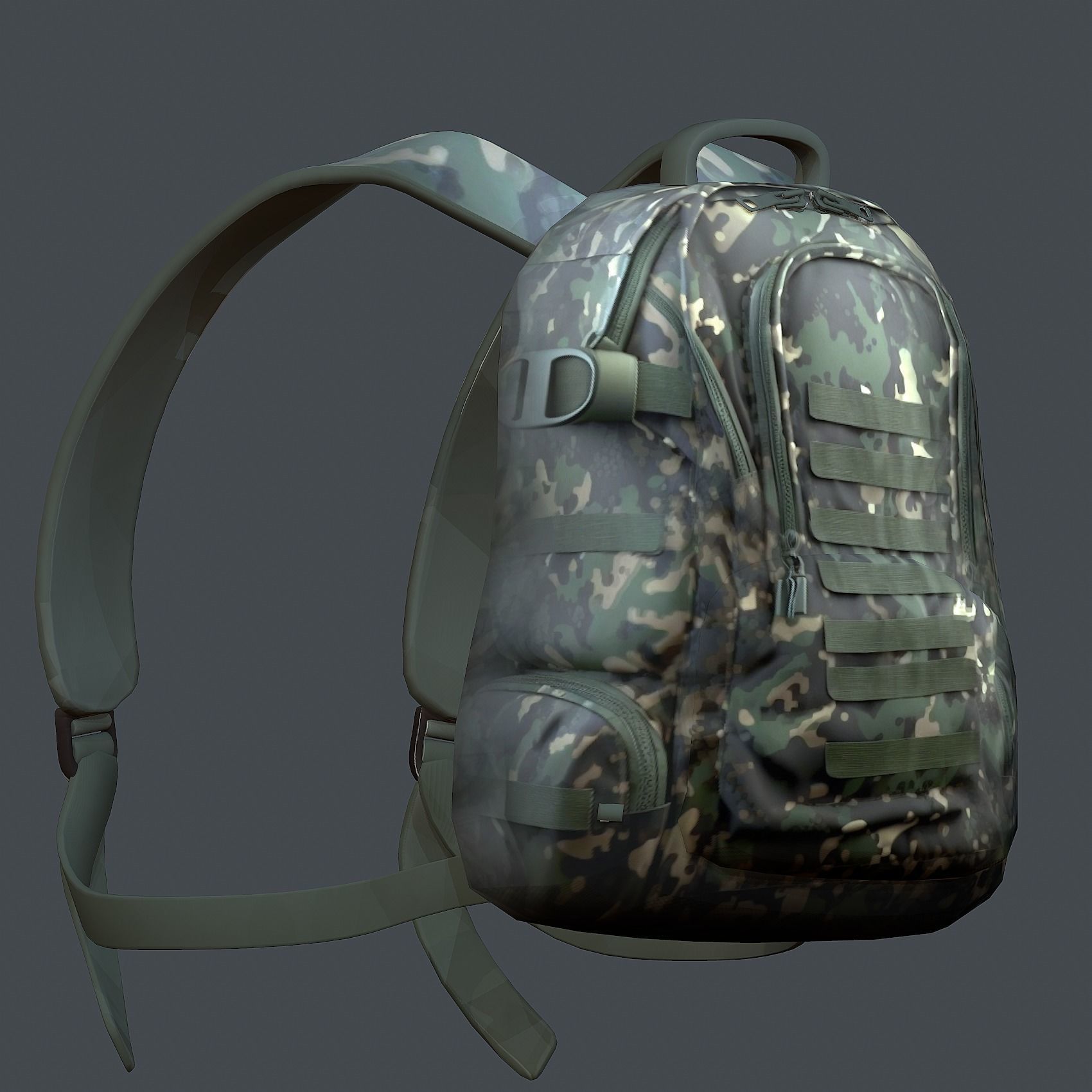 Backpack Camping Generic military human bag storqge baggage Low-poly 3D model_2