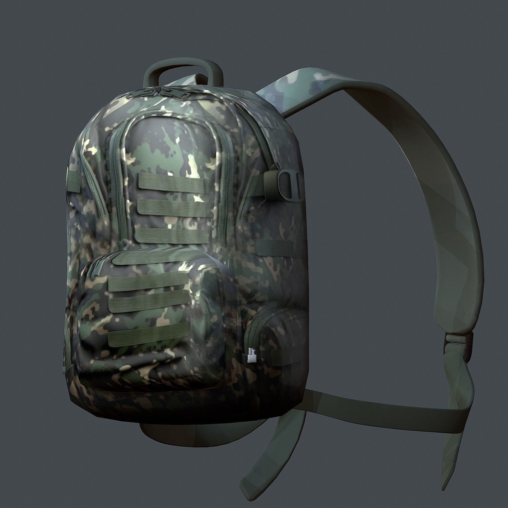Backpack Camping Generic military human bag storqge baggage Low-poly 3D model_3