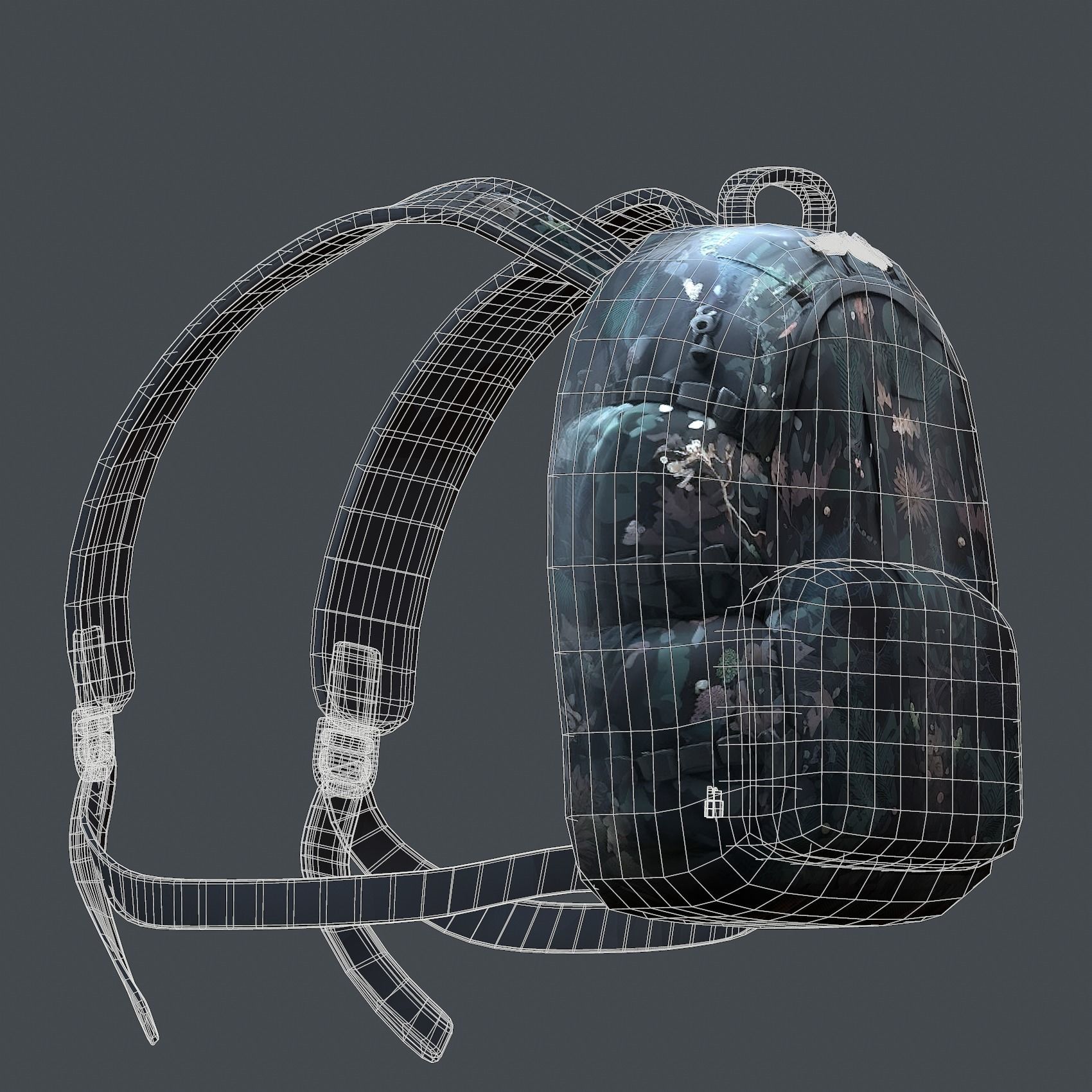 Backpack Camping Generic military human bag storqge baggage 3D model_9