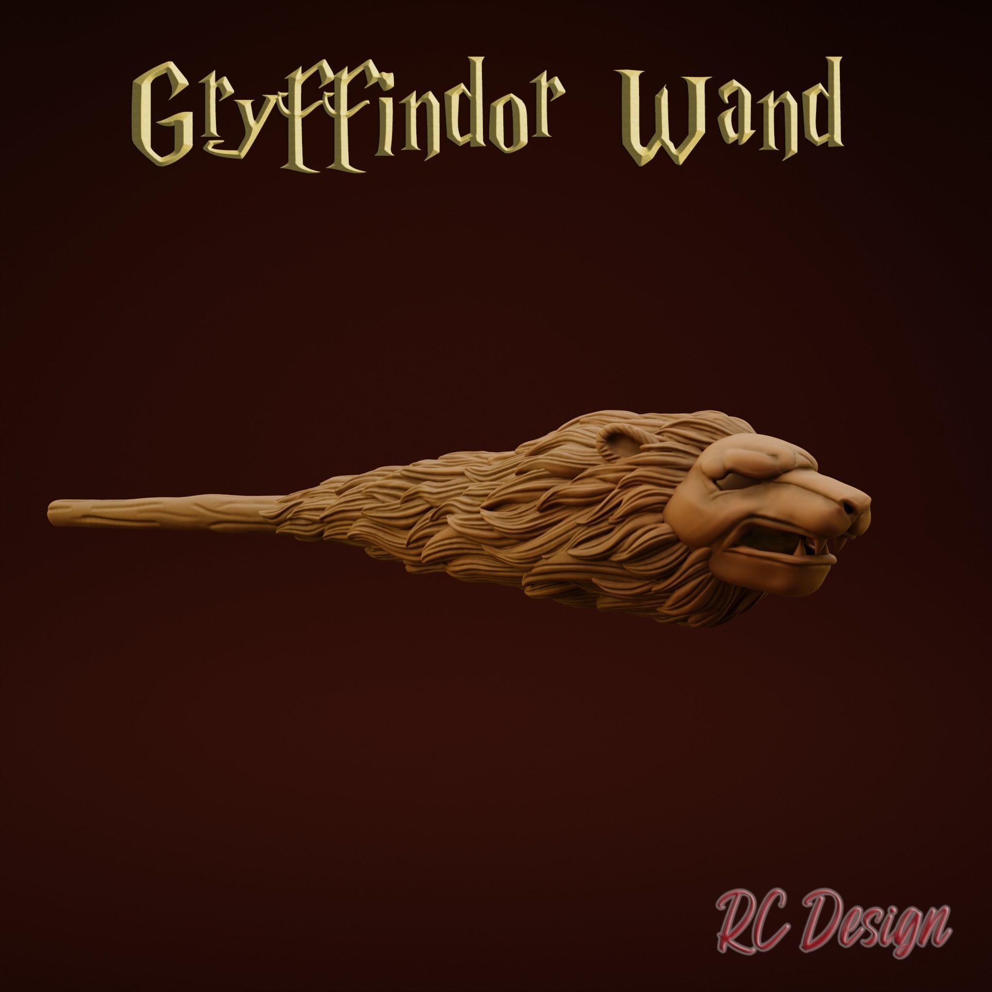 Wand Gryffindor Harry Potter 3D print model_1