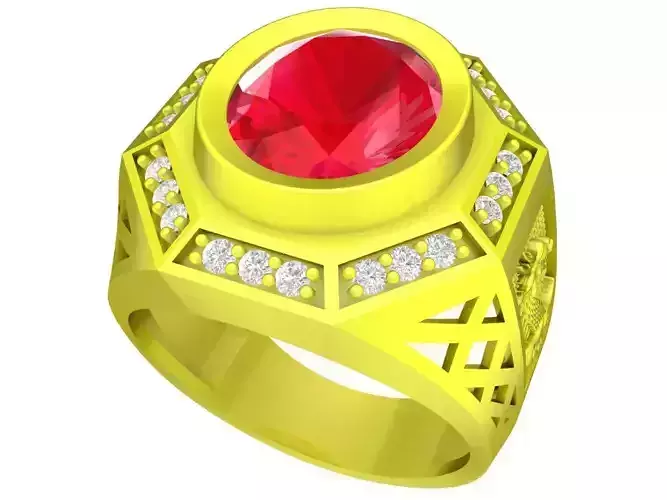 oval diamond dragon korean men ring 4896