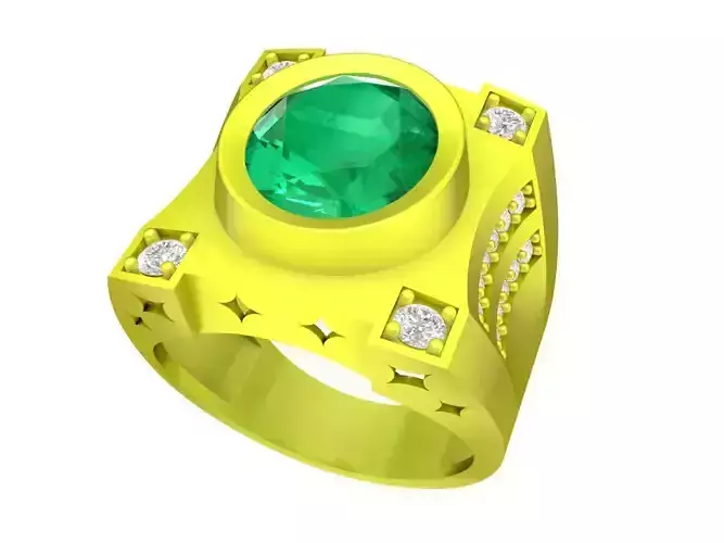 oval diamond korean men ring 4899