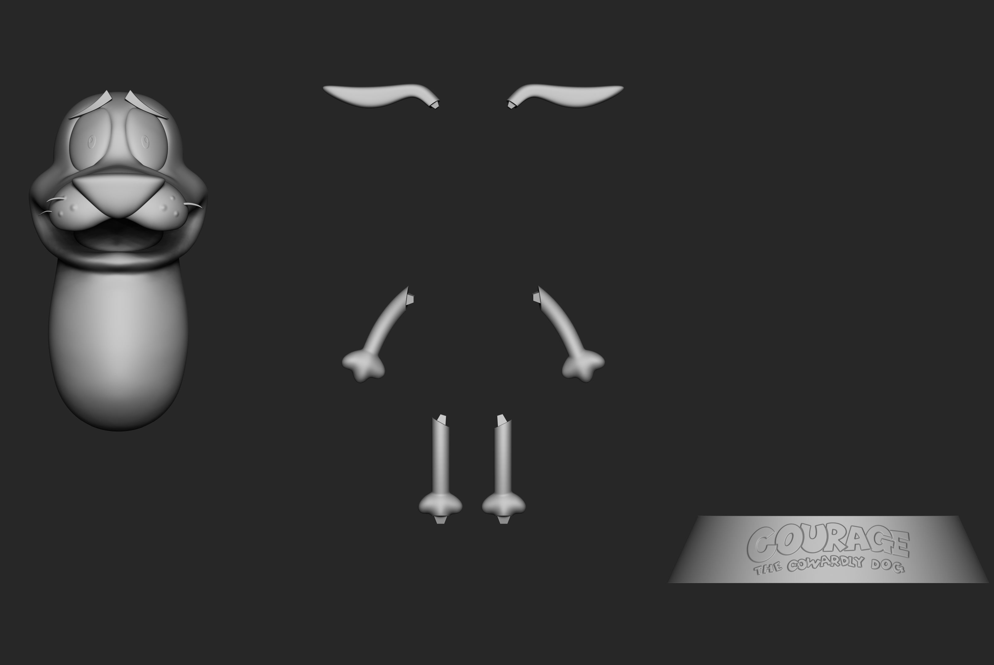 Courage the Cowardly Dog - Fan Art 3D print model_8