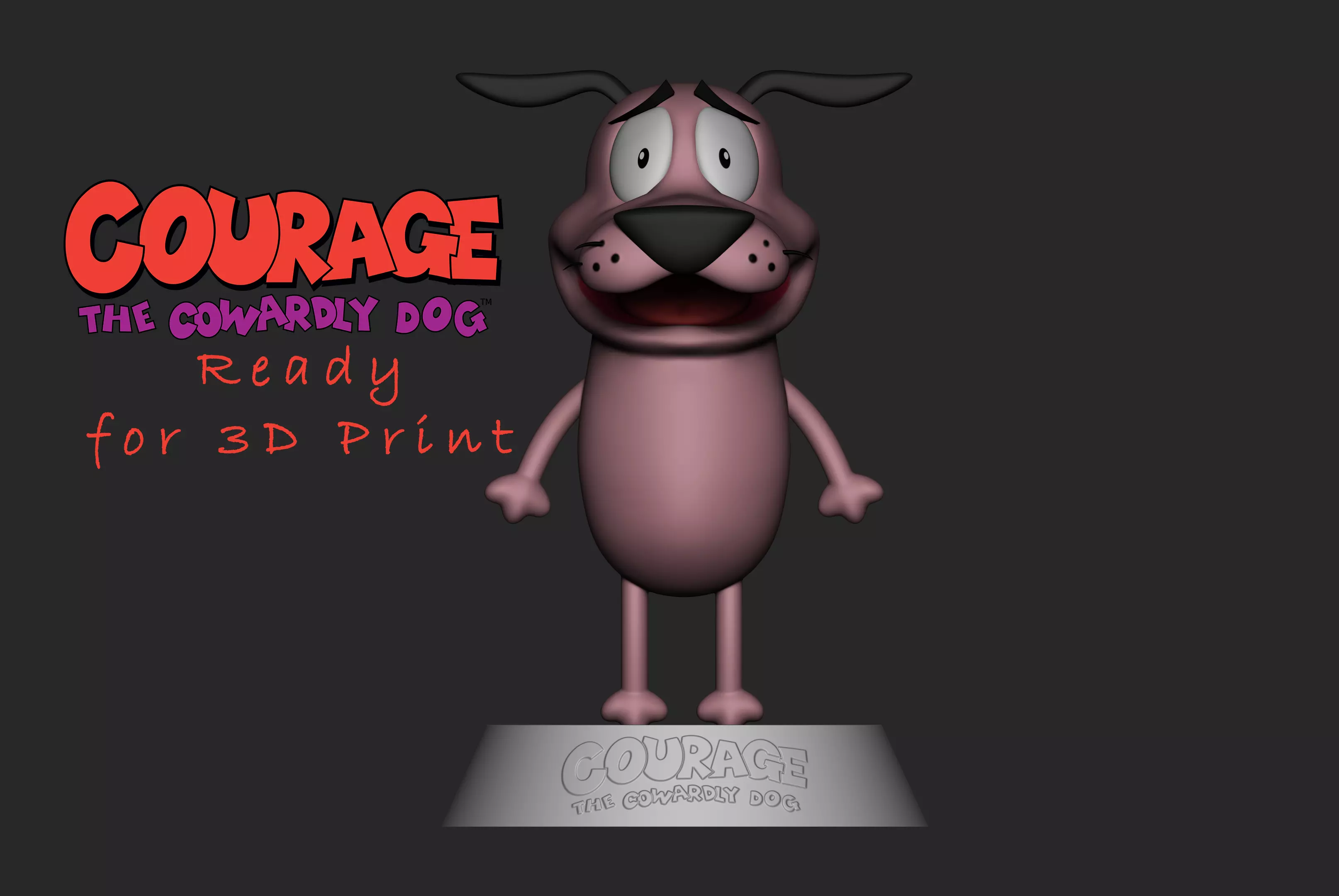 Courage the Cowardly Dog - Fan Art 3D print model_0