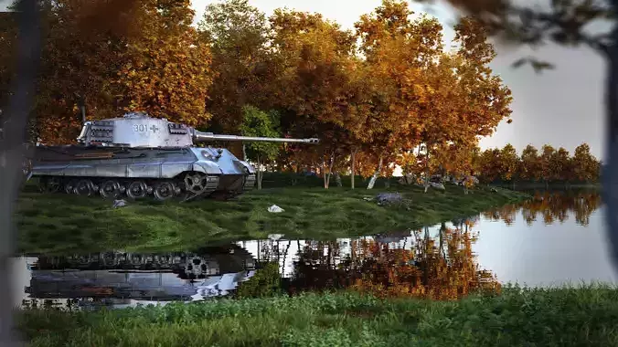 Tank Tiger WW2 AAA  3D model