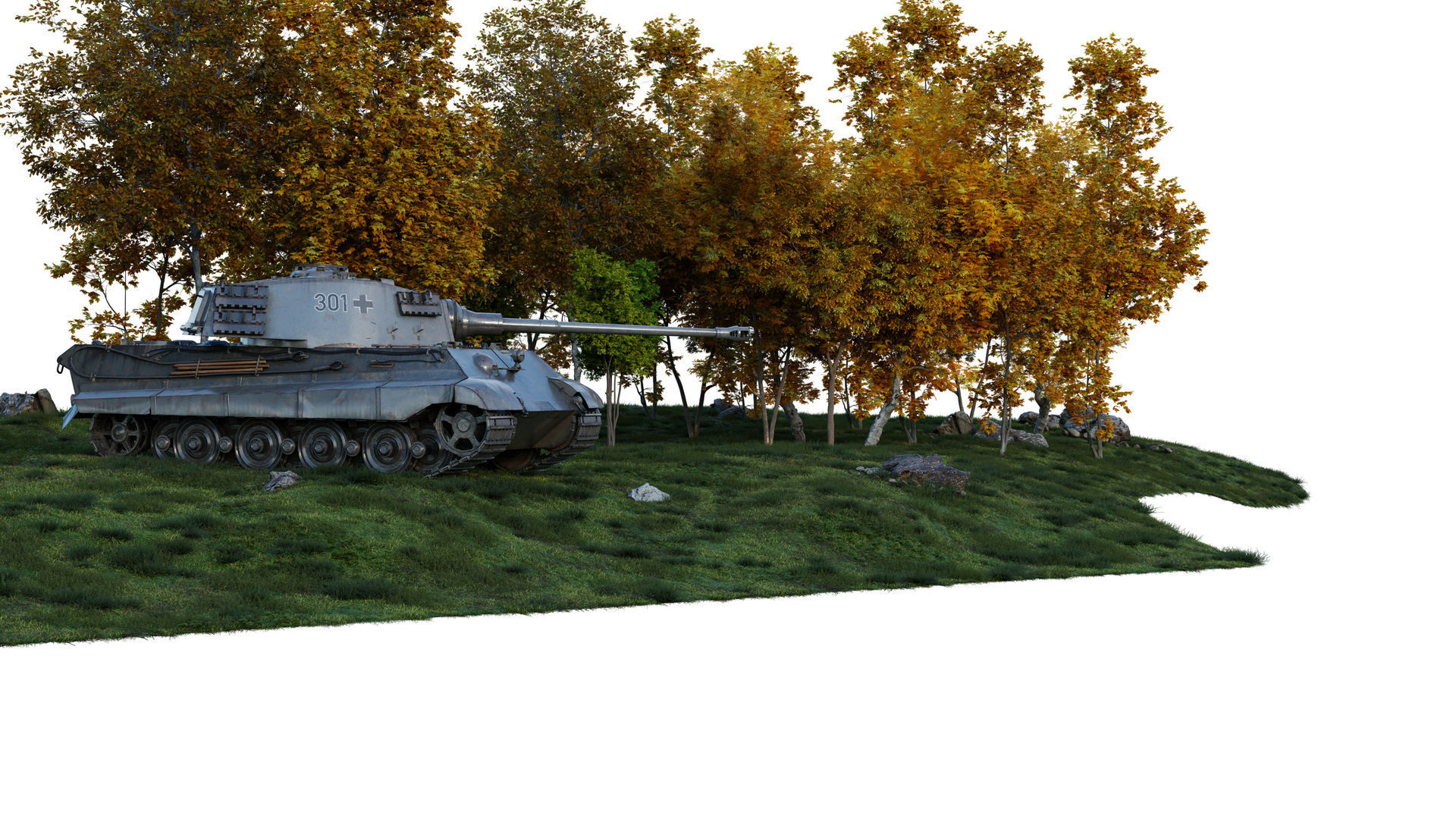 Tank Tiger WW2 AAA  3D model_6