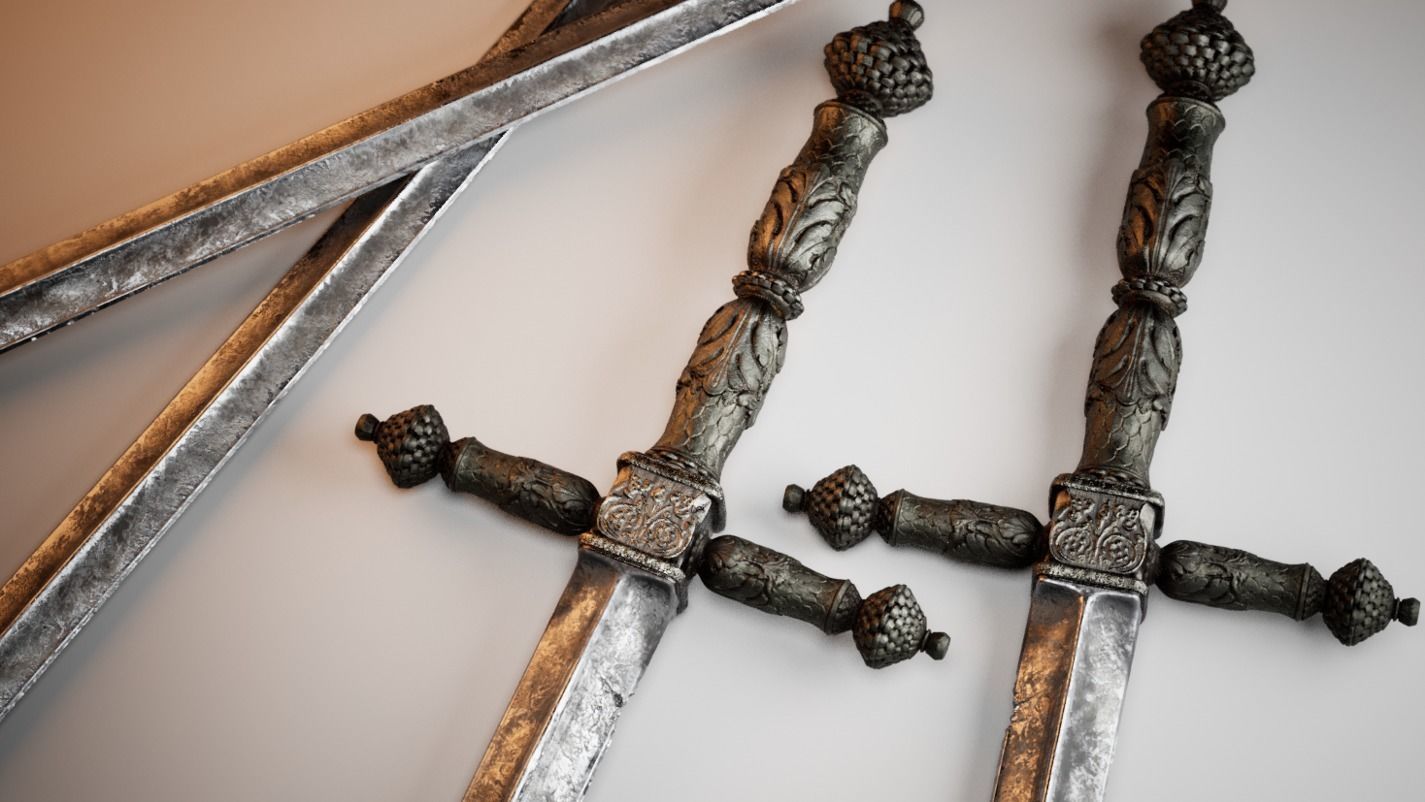 Ornate Long Sword Nanite 3D model_1