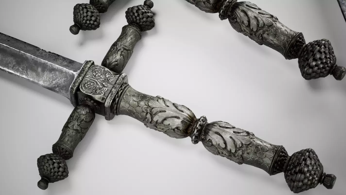 Ornate Long Sword Nanite 3D model_0