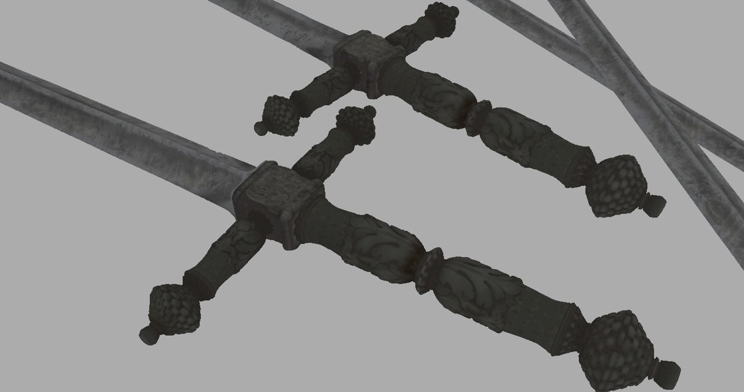 Ornate Long Sword Nanite 3D model_4