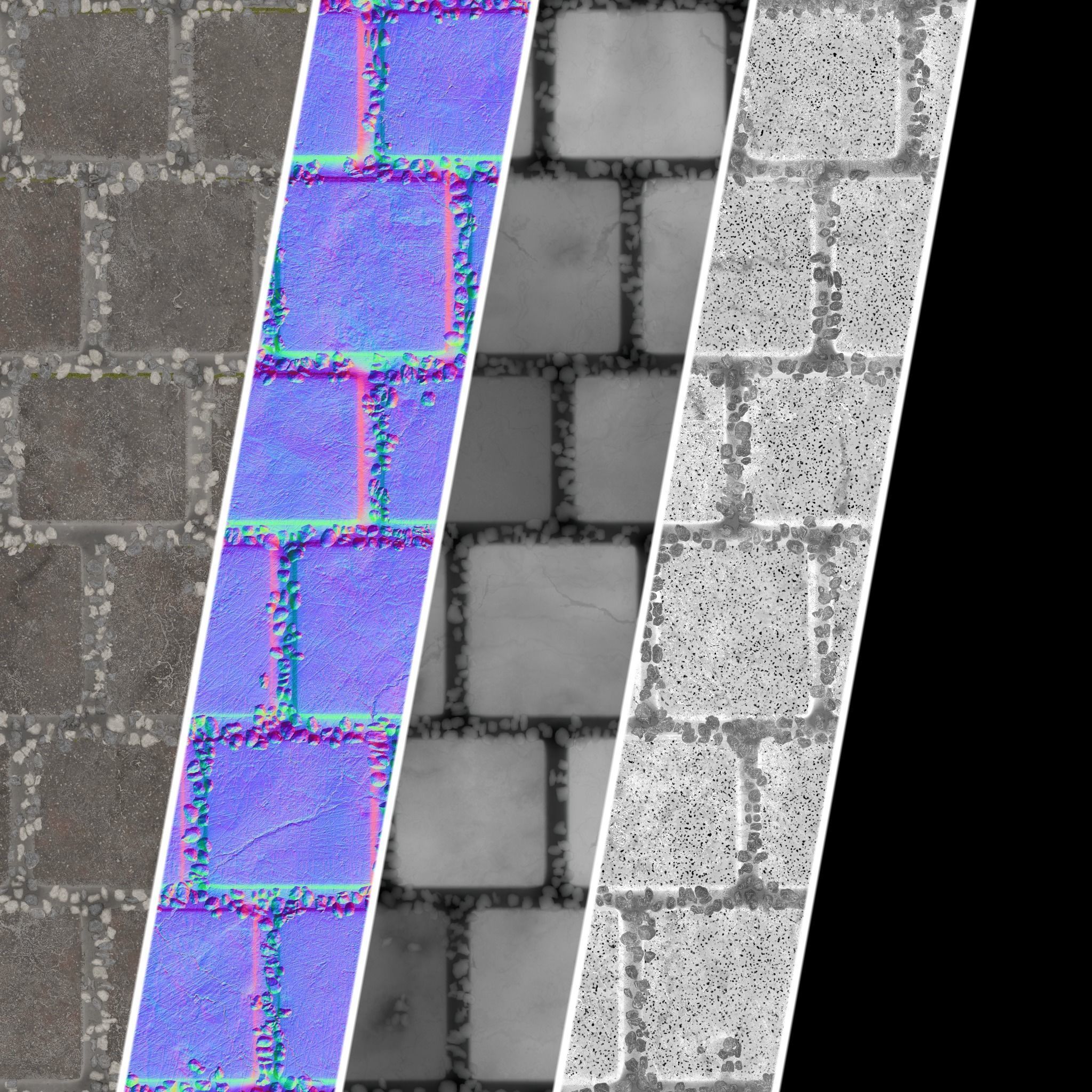 Pavement Materials 26- Slat Stone Paving Pbr 4k Seamless Texture_3