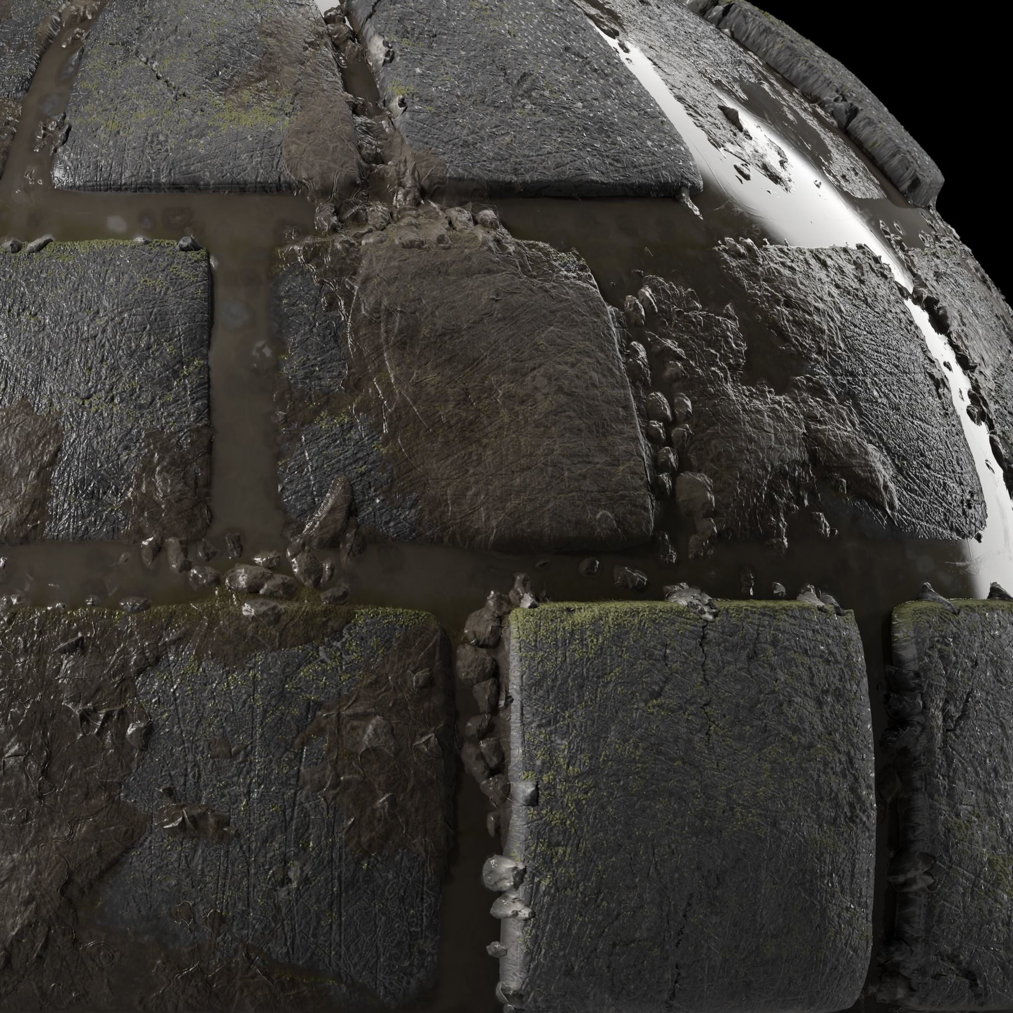 Pavement Materials 27- Slat Stone Paving - Pbr 4k Seamless Texture_2