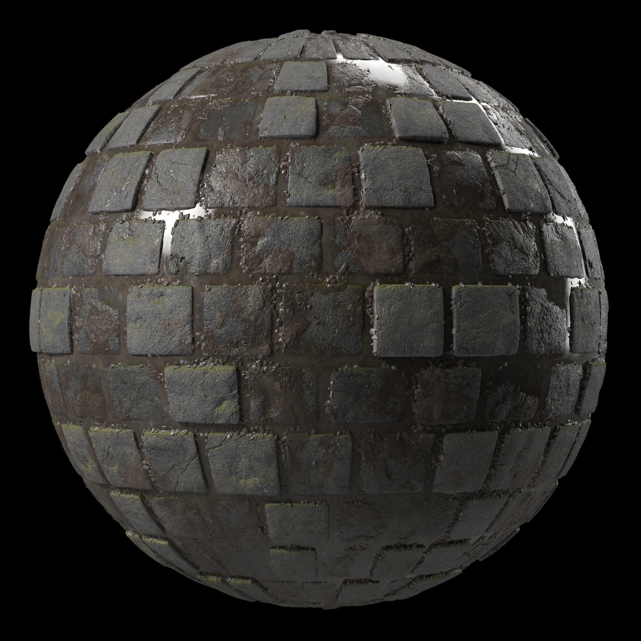Pavement Materials 27- Slat Stone Paving - Pbr 4k Seamless Texture_1