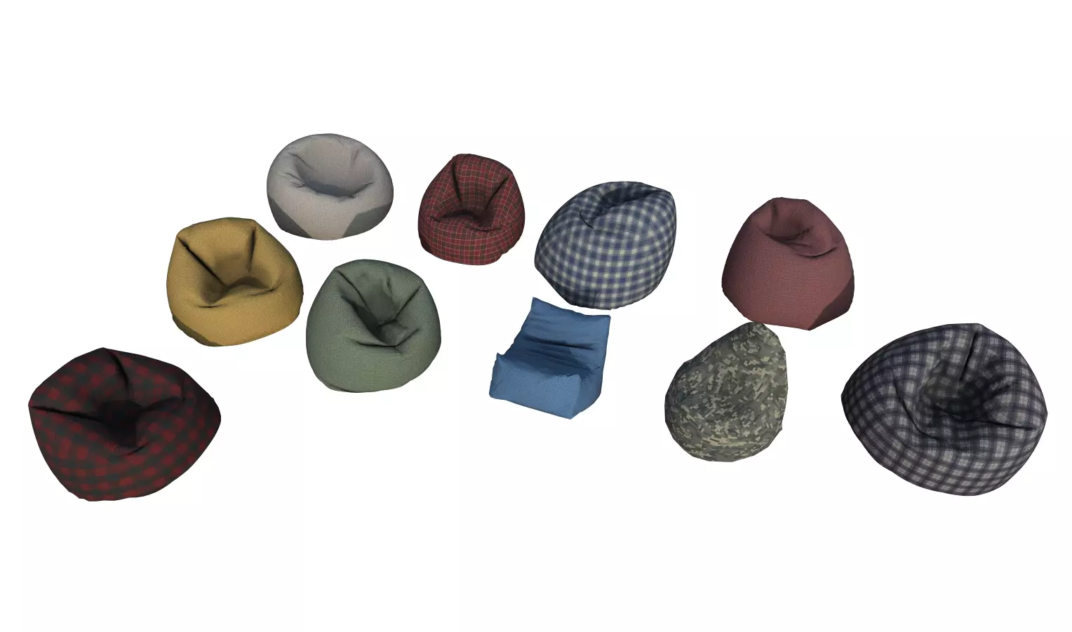 Bean Bag Pack Low-poly 3D model_0