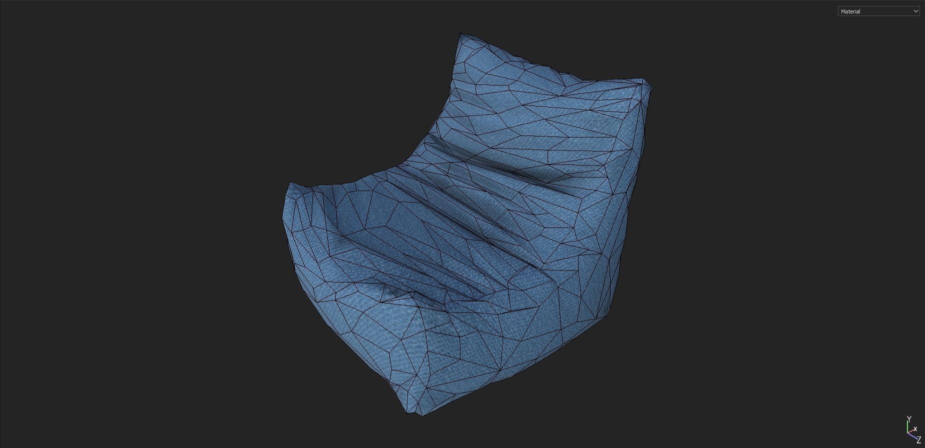 Bean Bag Pack Low-poly 3D model_16
