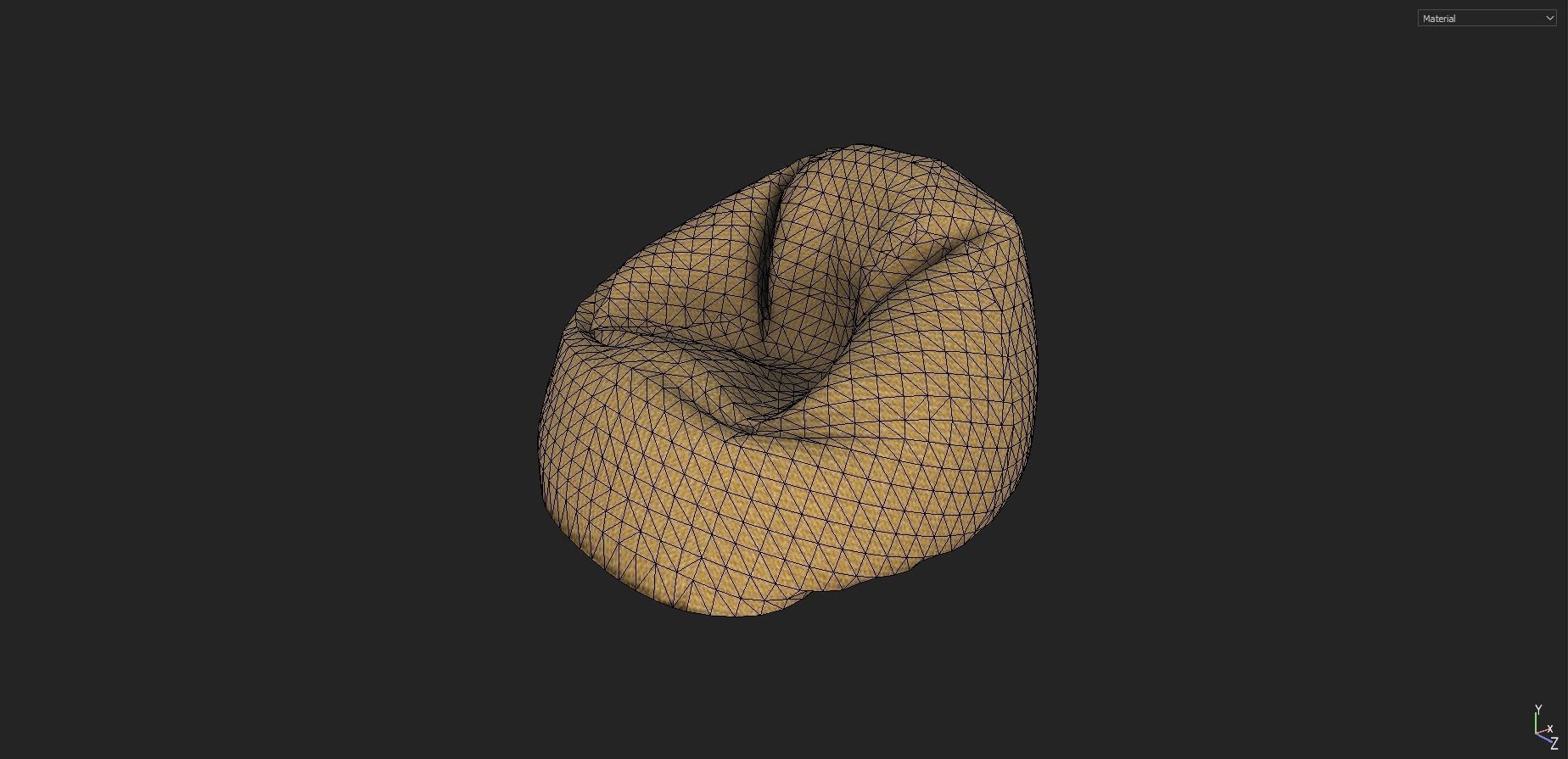 Bean Bag Pack Low-poly 3D model_8