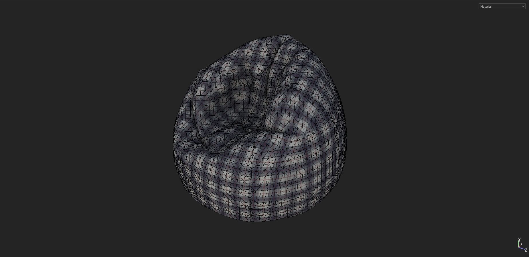 Bean Bag Pack Low-poly 3D model_18