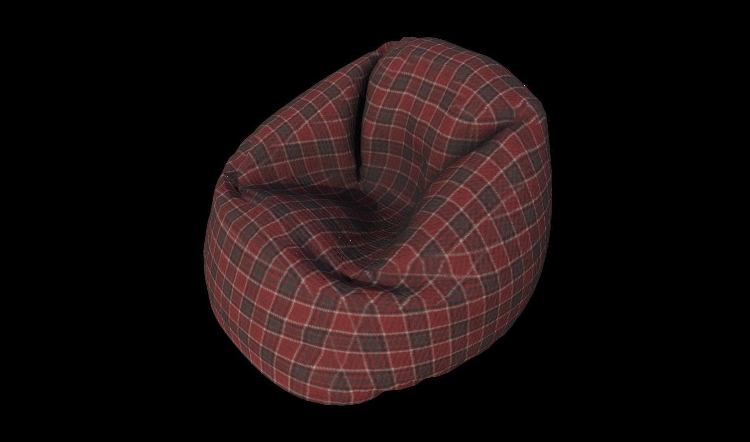 Bean Bag Pack Low-poly 3D model_9