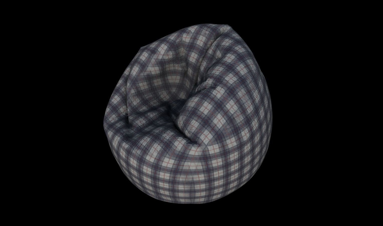 Bean Bag Pack Low-poly 3D model_17