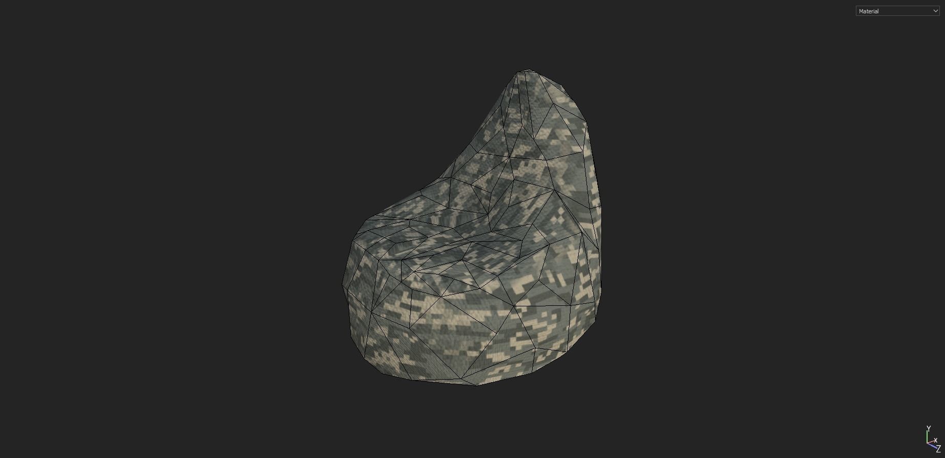 Bean Bag Pack Low-poly 3D model_2