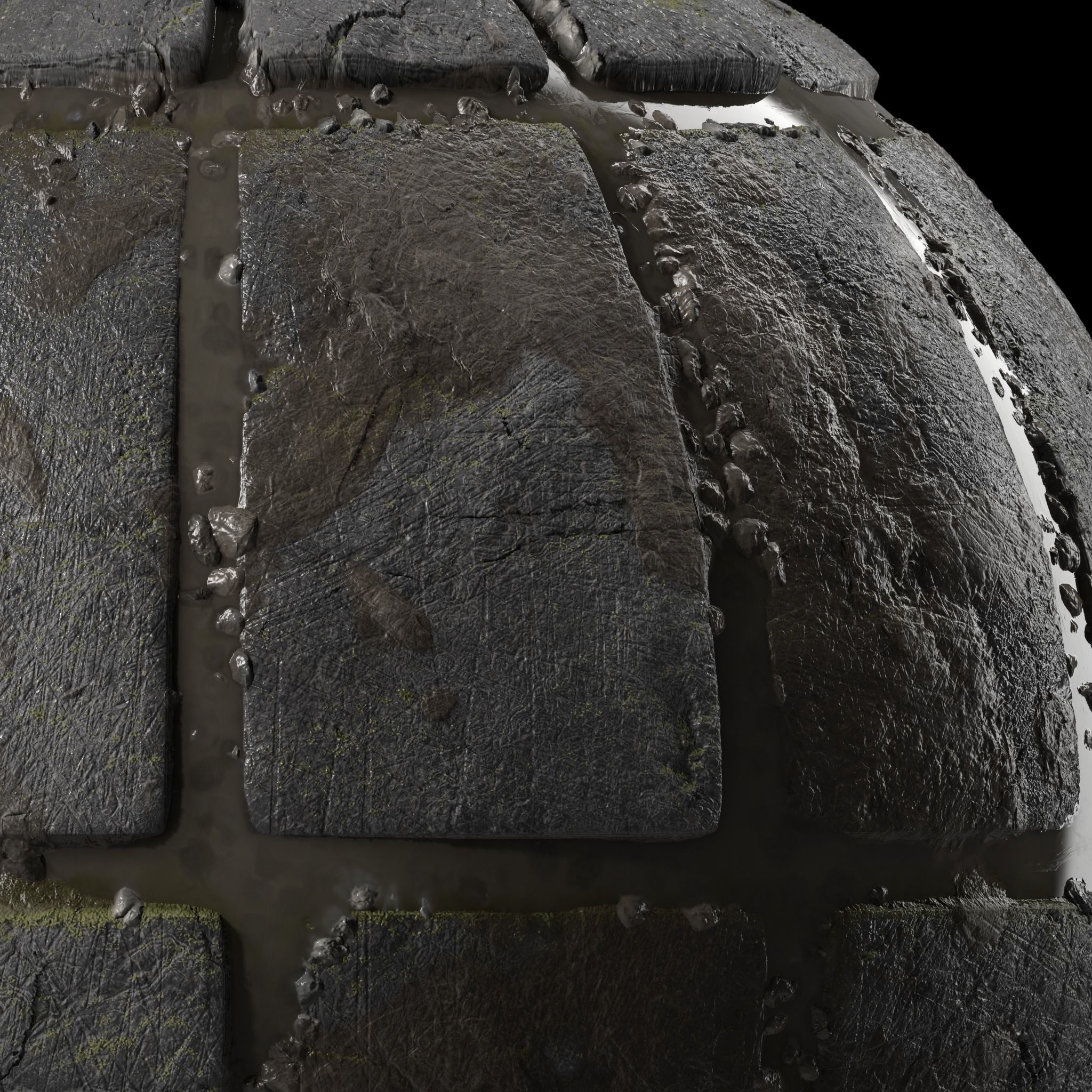 Pavement Materials 28- Slat Stone Paving - Pbr 4k Seamless Texture_5