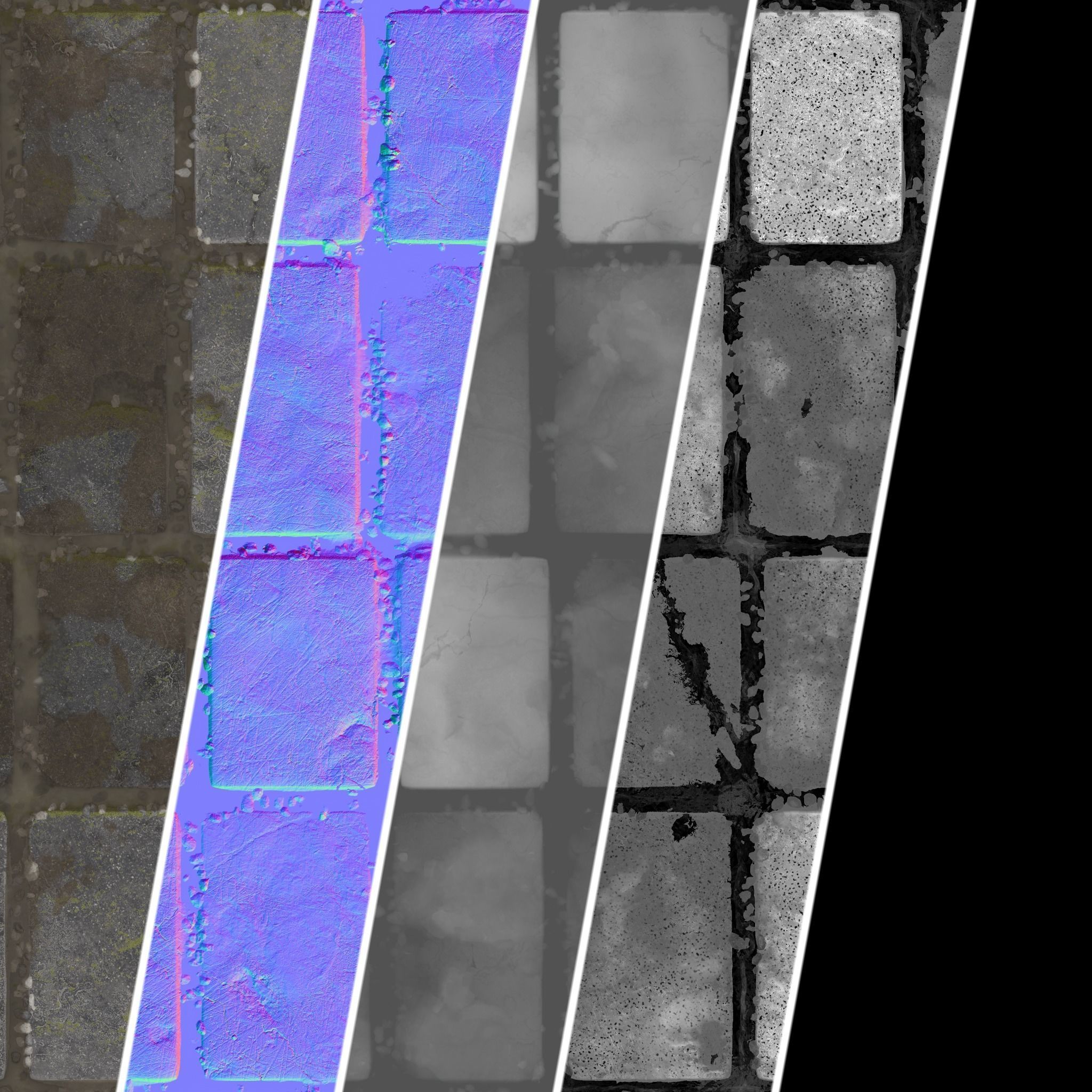 Pavement Materials 28- Slat Stone Paving - Pbr 4k Seamless Texture_6