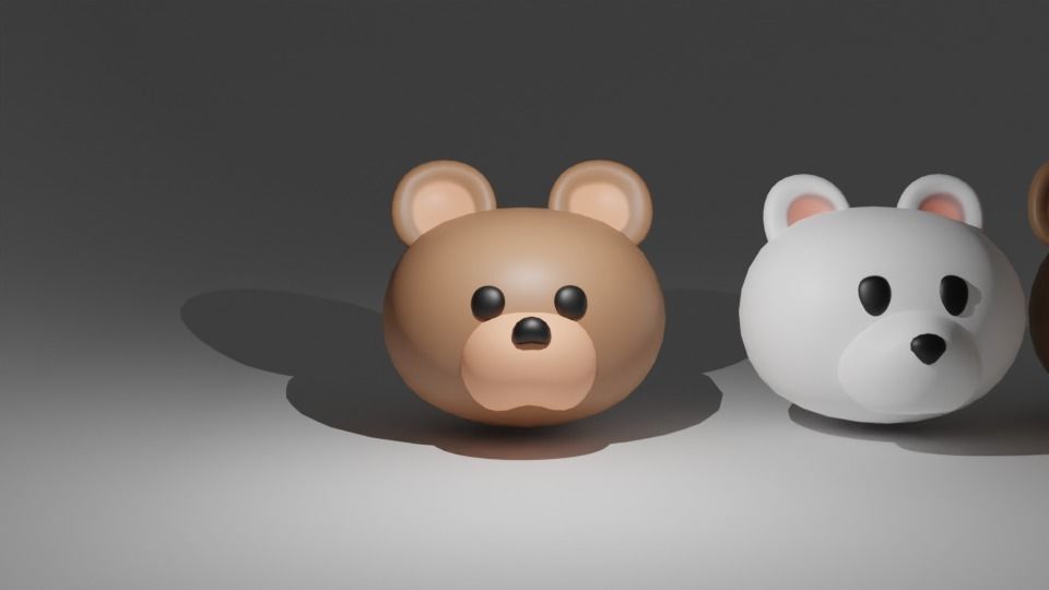 Animal head cartoon 3D models Low-poly 3D model_2