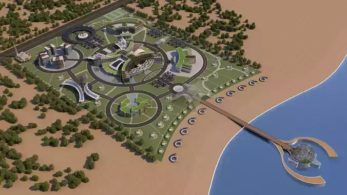 0179 - Tourist Resort Architecture 3D Project - 2D Drawing 3D model