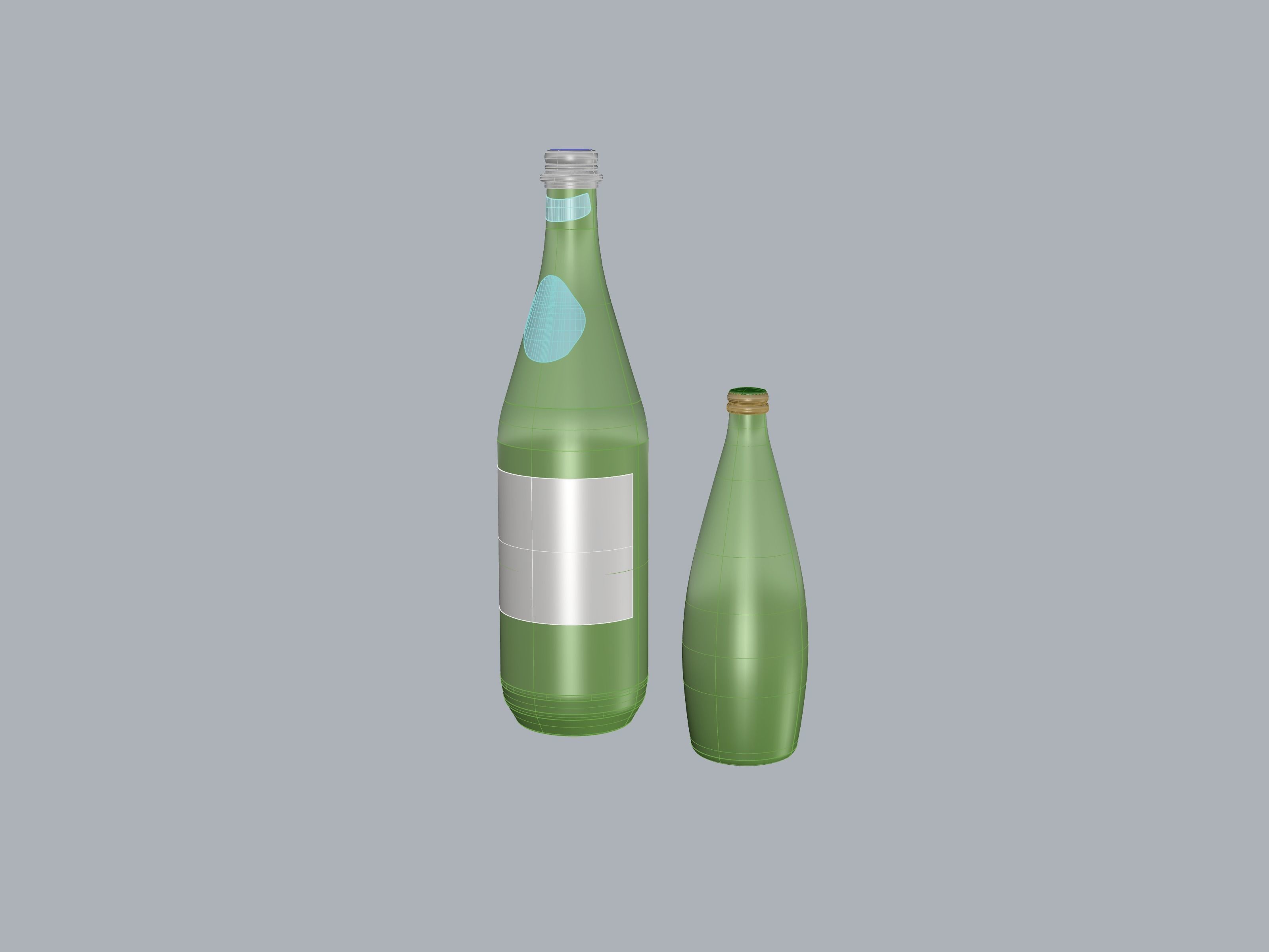 San Pellegrino and Perrier Bottles Free 3D model_7