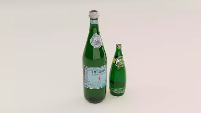 San Pellegrino and Perrier Bottles Free 3D model