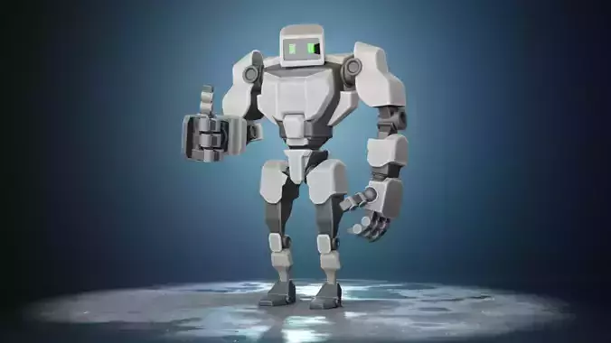 Stylized Robot  Free low-poly 3D model